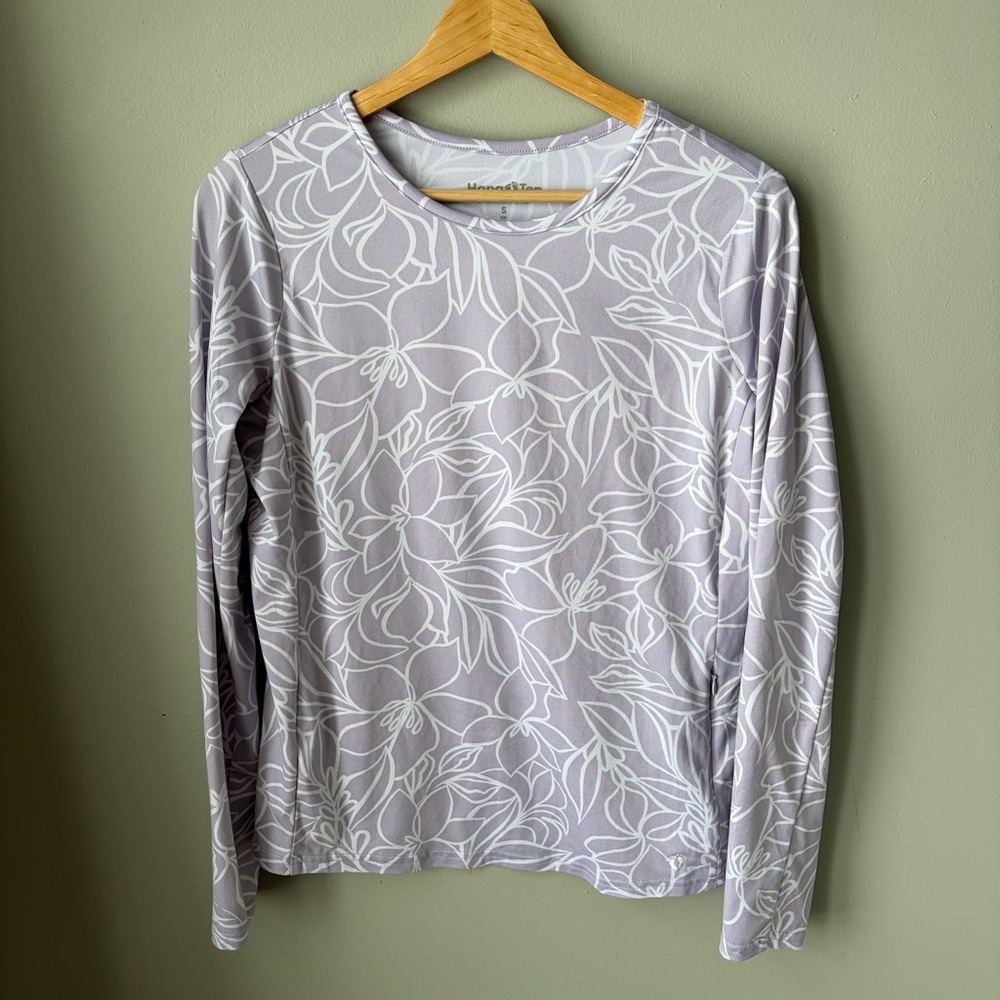 Hang Ten Women's Long Sleeve Rash Guard Shirt UPF 50+ Sun Tee Purple, Size Small - Picture 2 of 11